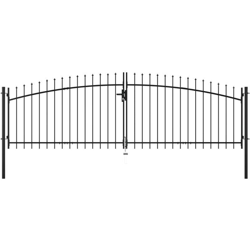 Cancello Doppio con Punte a Lancia 400x200 cm VD35206 - Hommoo