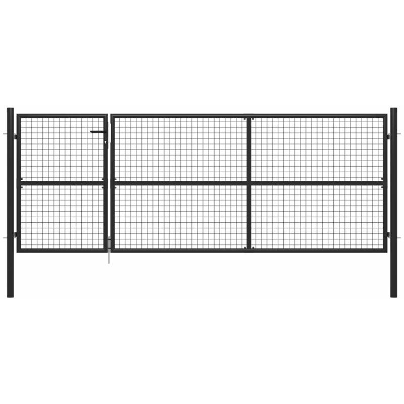 Cancello per Giardino in Acciaio 350x125 cm Antracite VD30172 - Hommoo