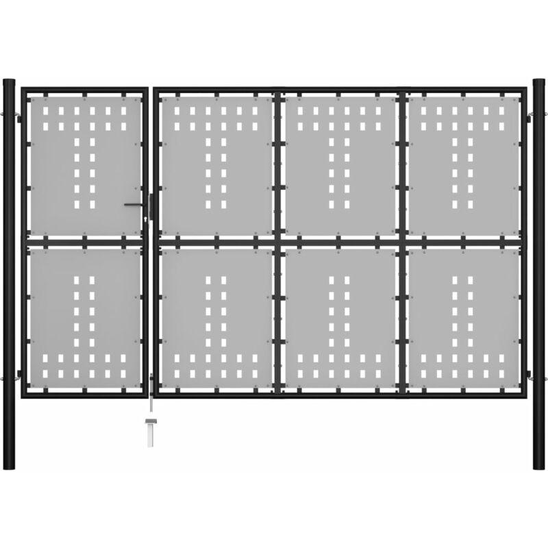 Cancello per Giardino in Acciaio 350x175 cm Nero VD34850 - Hommoo