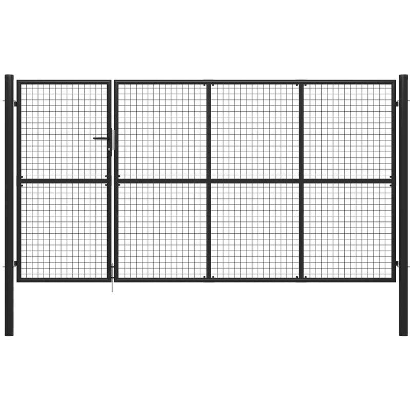 Cancello per Giardino in Acciaio 350x200 cm Antracite VD30175 - Hommoo