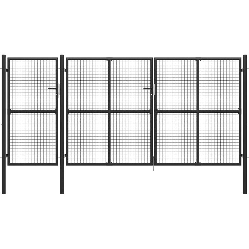 Cancello per Giardino in Acciaio 400x150 cm Antracite VD05699 - Hommoo
