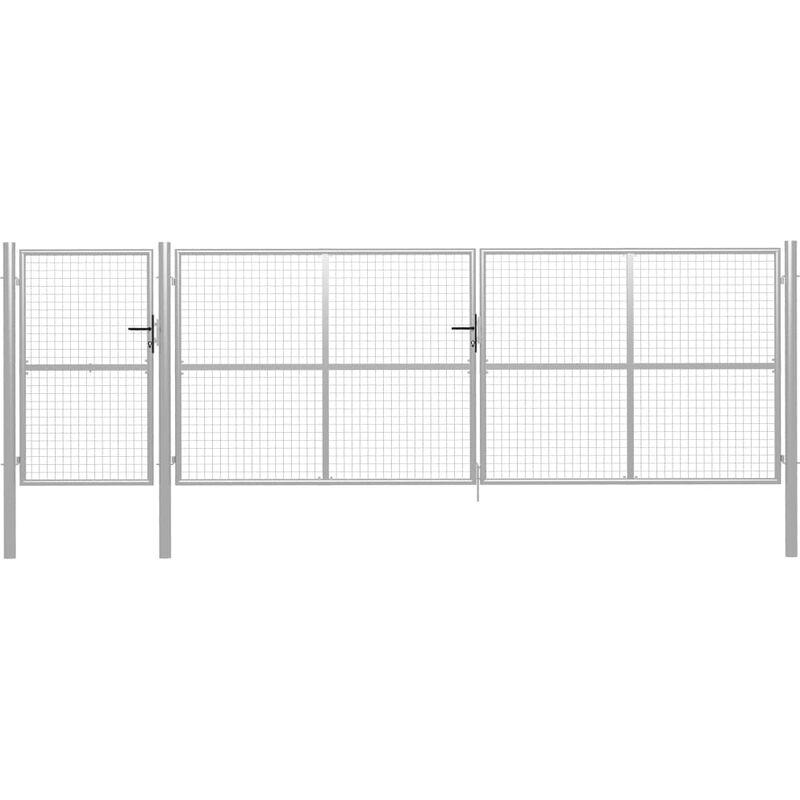 Hommoo Cancello per Giardino in Acciaio 500x150 cm Argento VD30185