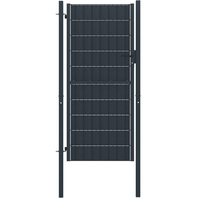 Hommoo Cancello per Recinzione in Acciaio 100x204 cm Antracite VD49039