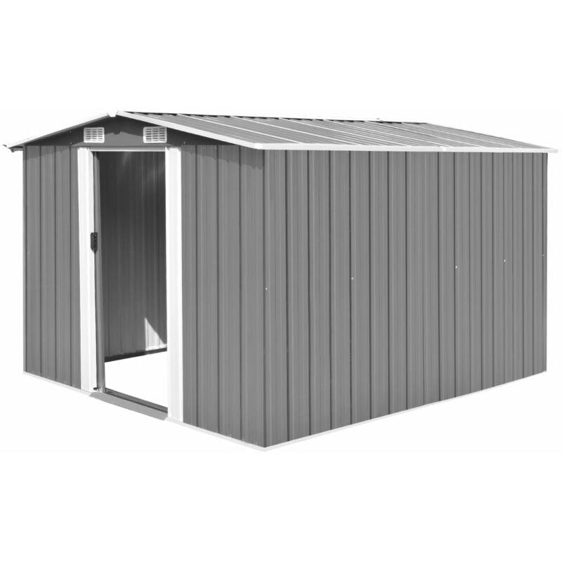 Hommoo Capanno da Giardino 257x298x178 cm in Metallo Grigio VD05018