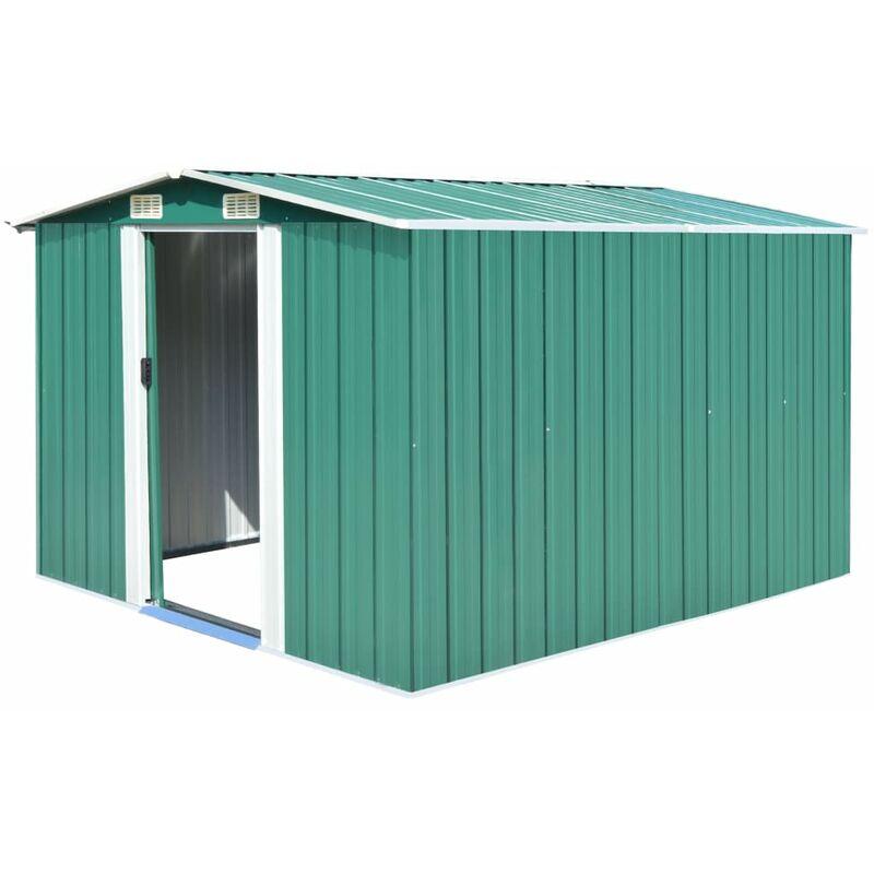 Hommoo Capanno da Giardino 257x298x178 cm in Metallo Verde VD05017