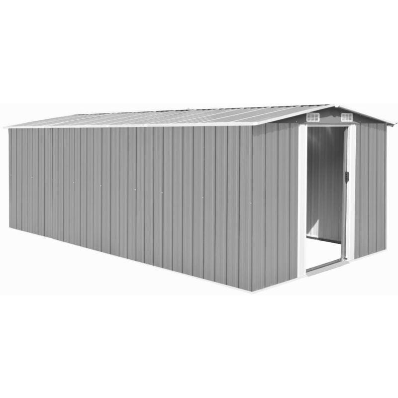 Capanno da Giardino 257x497x178 cm in Metallo Grigio VD05026 - Hommoo