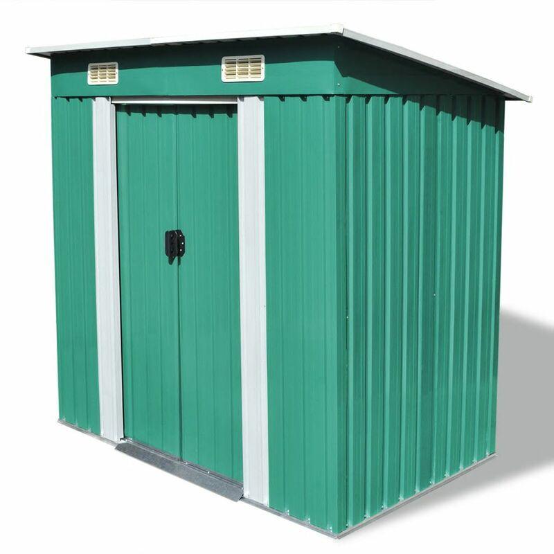 Hommoo Capanno da Giardino Verde Metallo VD24953