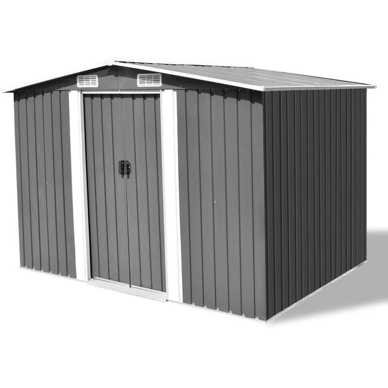 Hommoo Capanno per Attrezzi in Metallo Grigio 257x205x178 cm VD24952