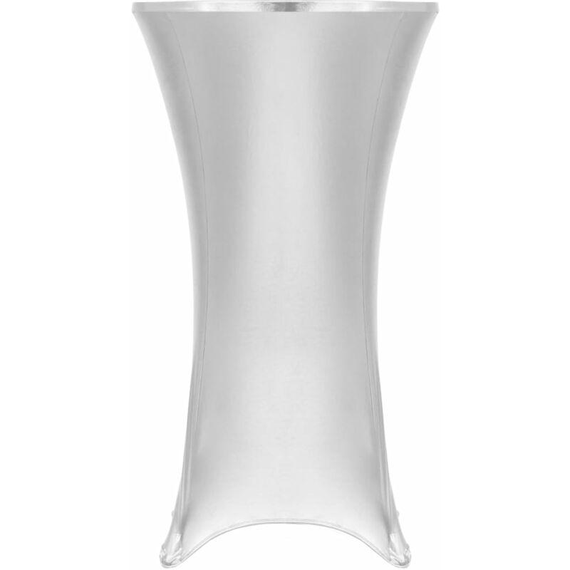 Hommoo Copertura Elastica per Tavolo 2 pz 80 cm Argento VD02461