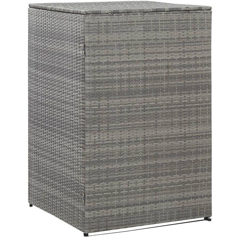 Copribidone Singolo Spazzatua Antracite 76x78x120 cm Polyrattan VD45637 - Hommoo Copribidone Singolo Spazzatua Antracite 76x78x120 cm Polyrattan VD45637 - Hommoo