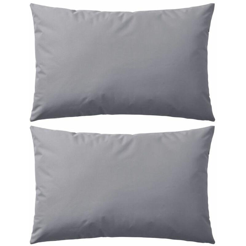Cuscini da Esterno 2 pz 60x40 cm Grigi VD01462 - Hommoo