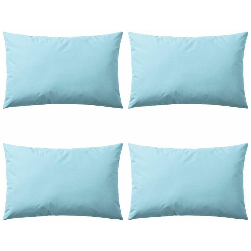 Cuscini da Esterno 4 pz 60x40 cm Celesti VD01459 - Hommoo