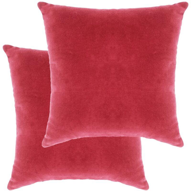 Cuscini in Velluto di Cotone 2 pz 45x45 cm Rosa VD22657 - Hommoo Cuscini in Velluto di Cotone 2 pz 45x45 cm Rosa VD22657 - Hommoo