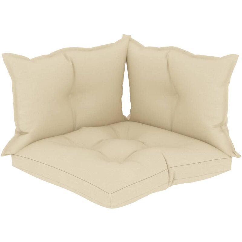 Cuscini per Divani su Pallet 3 pz Crema in Tessuto VD45949 - Hommoo