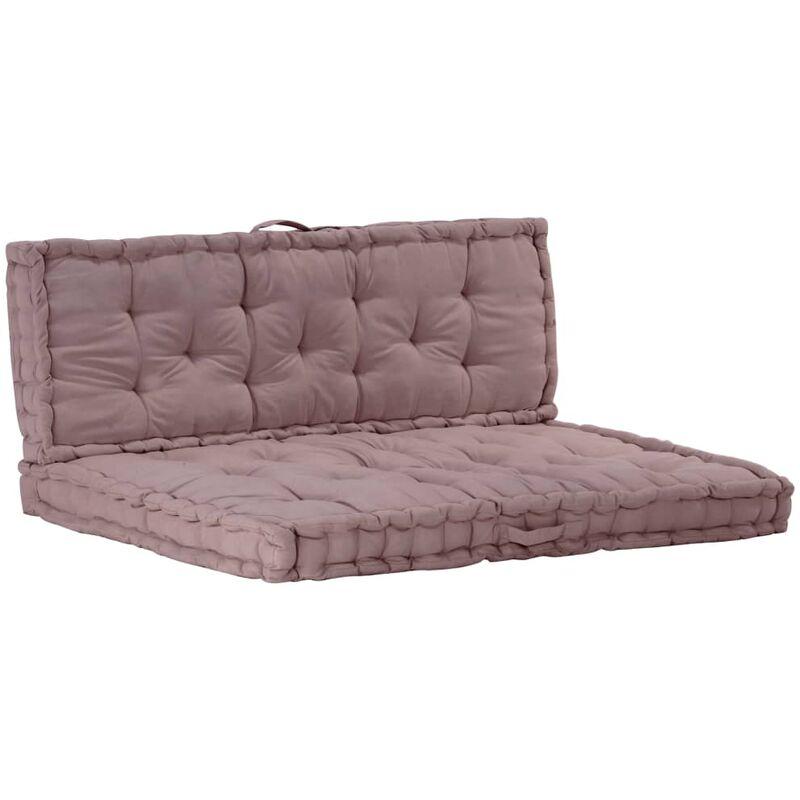 Cuscini per Pallet e Pavimento 2 pz in Cotone Grigio Talpa VD40184 - Hommoo