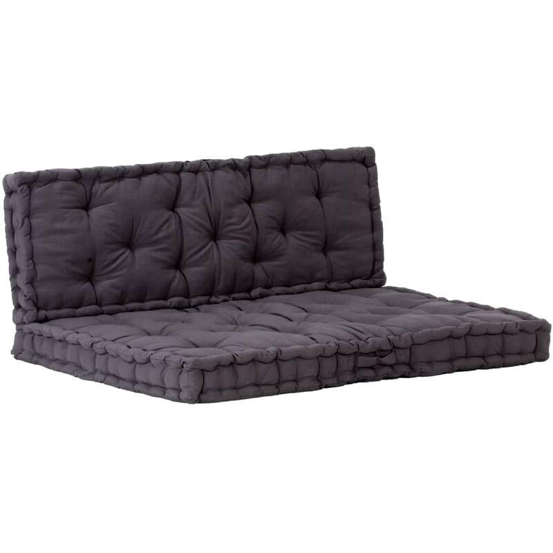 Cuscini per Pallet e Pavimento 2 pz in Cotone Nero VD40180 - Hommoo