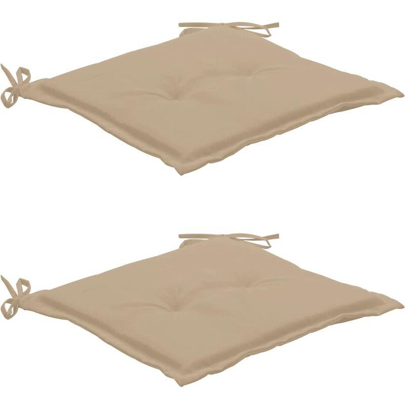 Hommoo Cuscini per Sedie da Giardino 2 pz Beige 50x50x3 cm VD46034