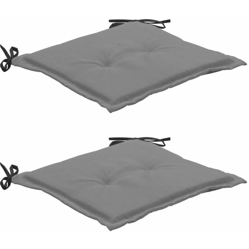 Hommoo Cuscini per Sedie da Giardino 2 pz Nero e Grigio 50x50x3 cm VD46035