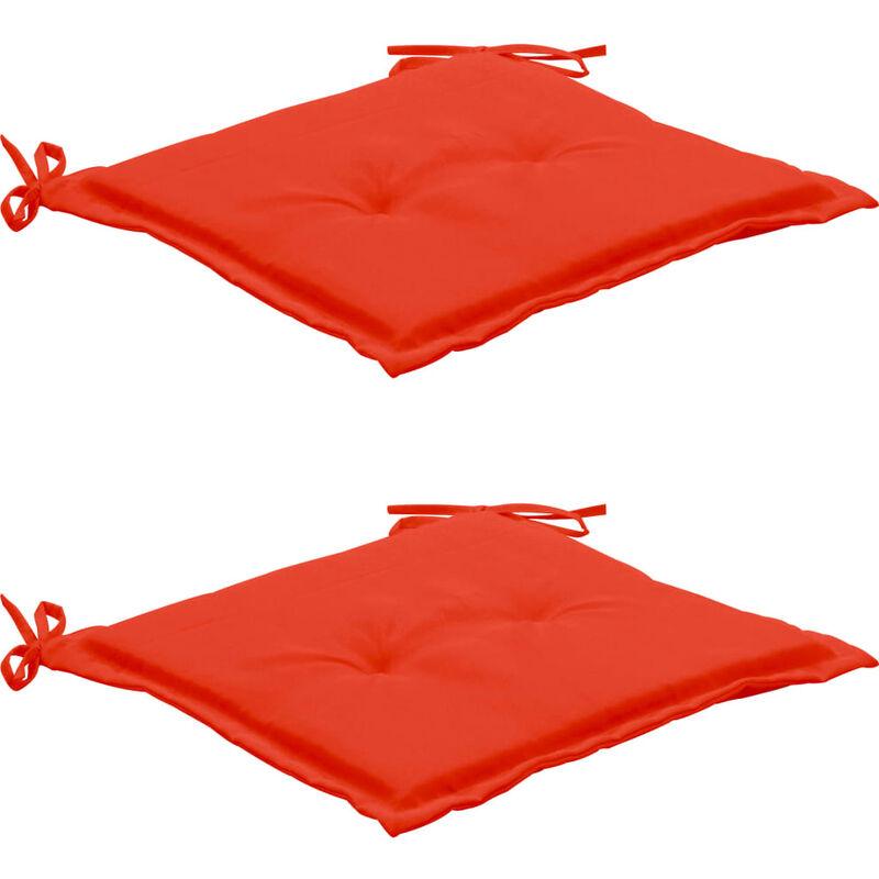 Hommoo Cuscini per Sedie da Giardino 2 pz Rossi 50x50x3 cm VD46029