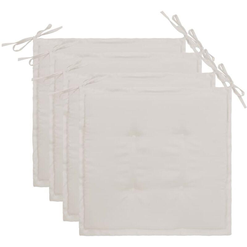 Cuscini per Sedie da Giardino 4 pz Crema 40x40x3 cm VD46019 - Hommoo