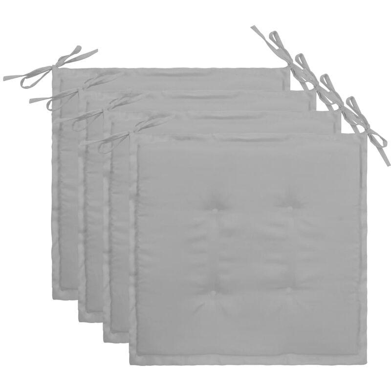 Cuscini per Sedie da Giardino 4 pz Grigi 40x40x3 cm VD46018 - Hommoo