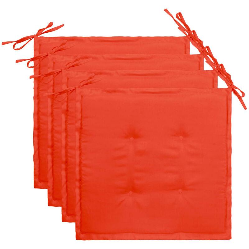 Cuscini per Sedie da Giardino 4 pz Rossi 40x40x3 cm VD46022 - Hommoo