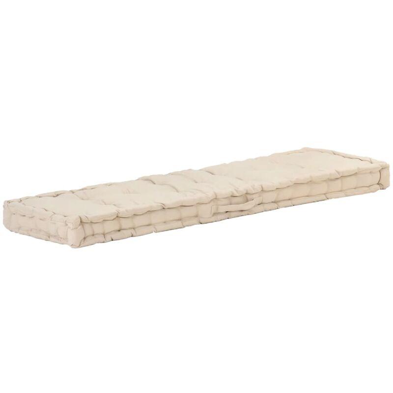 Cuscino per Pallet e Pavimento in Cotone 120x40x7 cm Beige VD46618 - Hommoo