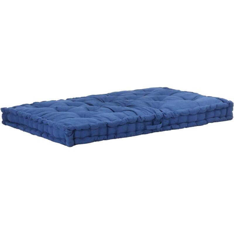 Hommoo Cuscino per Pallet e Pavimento in Cotone 120x80x10 cm Blu CHommooaro VD46627