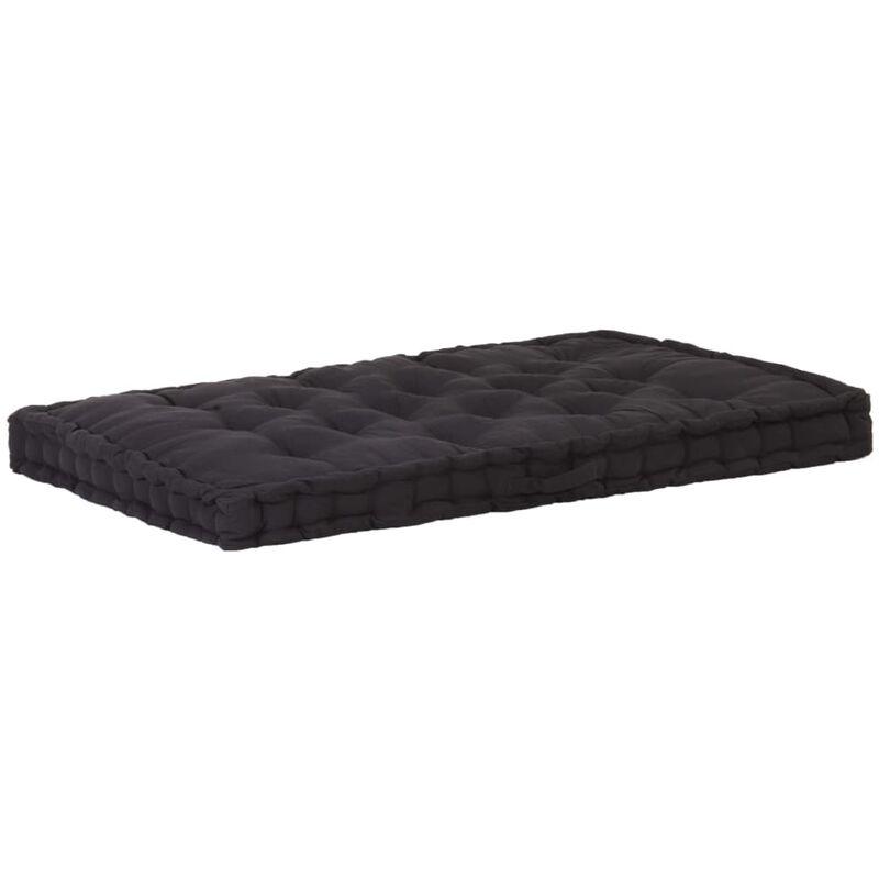 Cuscino per Pallet e Pavimento in Cotone 120x80x10 cm Nero VD46613 - Hommoo