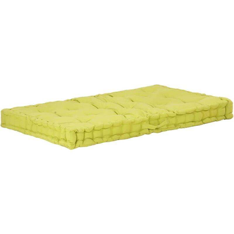 Cuscino per Pallet e Pavimento in Cotone 120x80x10 cm Verde VD46625 - Hommoo