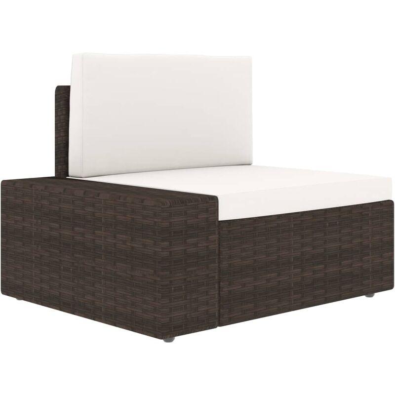 Divano ad Angolo Modulare Bracciolo Destro Polyrattan Marrone VD53376 - Hommoo