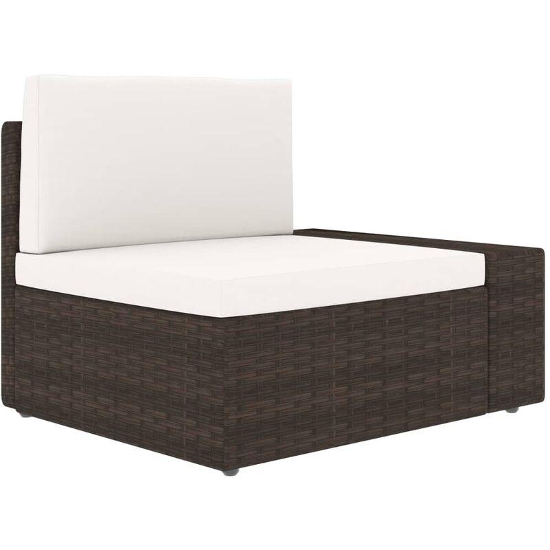 Divano ad Angolo Modulare Bracciolo Sinistro Polyrattan Marrone VD53375 - Hommoo