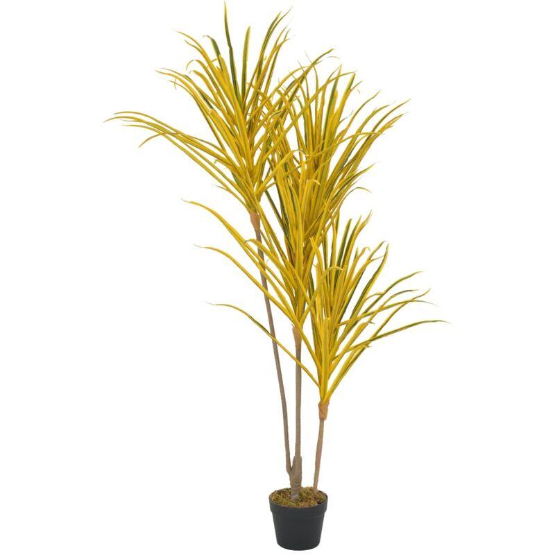 Dracena Artificiale con Vaso Gialla 125 cm VD20713 - Hommoo