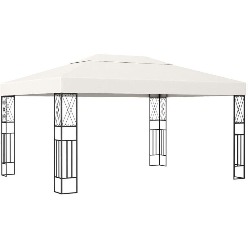 Gazebo 3x4 m Crema in Tessuto VD53162 - Hommoo Gazebo 3x4 m Crema in Tessuto VD53162 - Hommoo