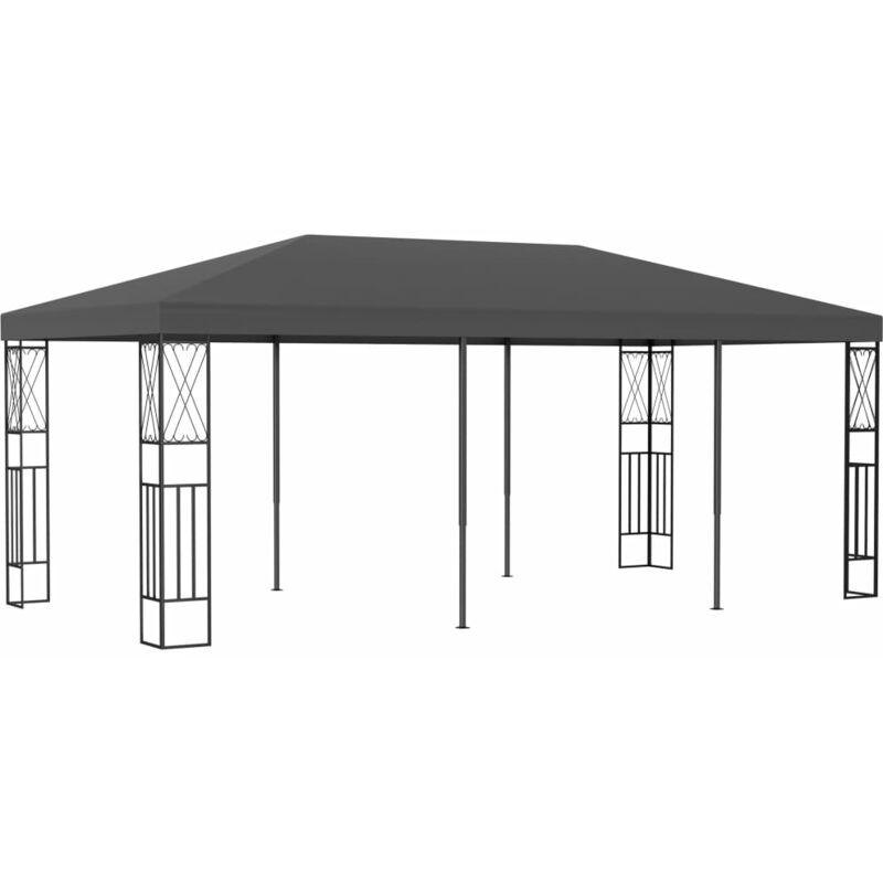 Gazebo 3x6 m Antracite in Tessuto VD53165 - Hommoo Gazebo 3x6 m Antracite in Tessuto VD53165 - Hommoo