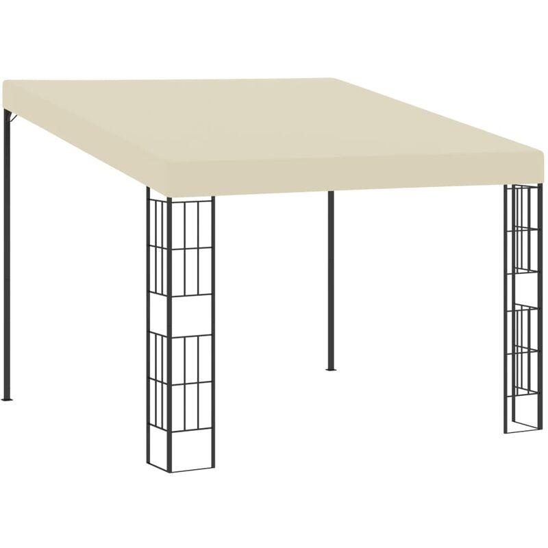 Gazebo a Parete 3x3 m Crema in Tessuto VD53142 - Hommoo
