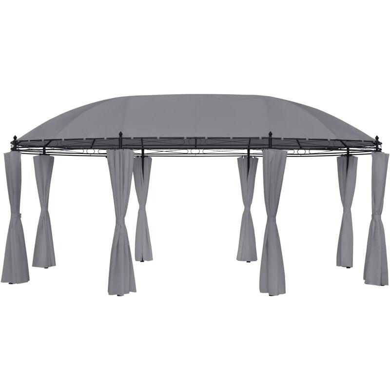 Hommoo Gazebo con Tende 530x350x265 cm Antracite VD53166