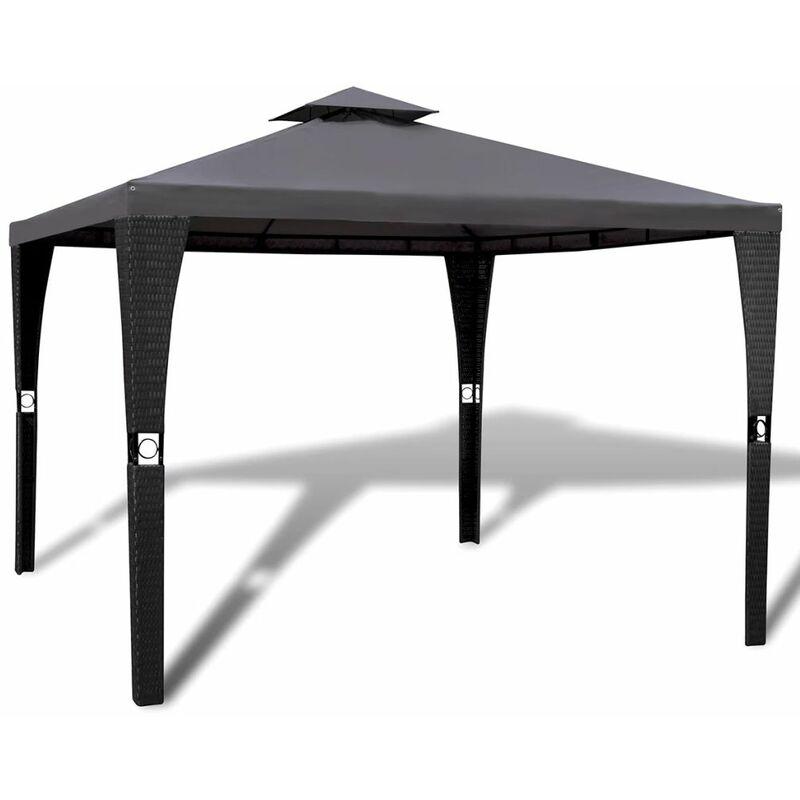 Hommoo Gazebo con Tetto 3x3 m Grigio Scuro VD24084