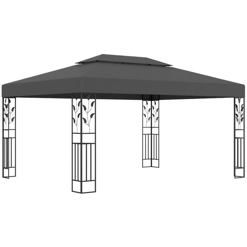 Gazebo con Tetto Doppio 3x4 m Antracite VD46253 - Hommoo Gazebo con Tetto Doppio 3x4 m Antracite VD46253 - Hommoo