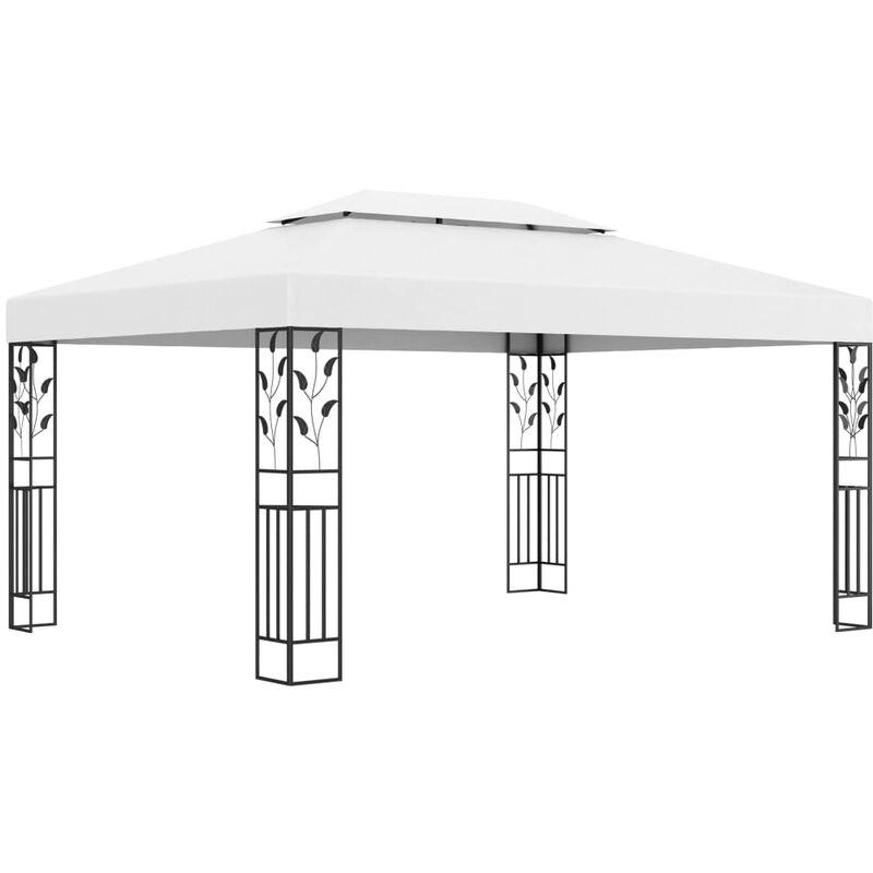 Gazebo con Tetto Doppio 3x4 m Bianco VD46252 - Hommoo Gazebo con Tetto Doppio 3x4 m Bianco VD46252 - Hommoo