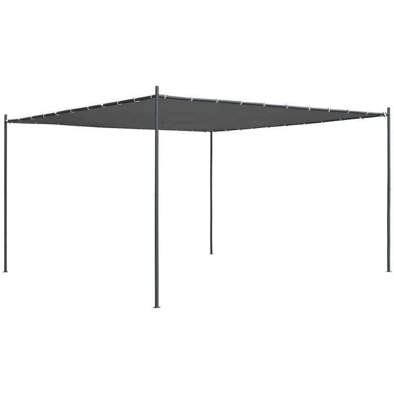 Gazebo con Tetto Piano 4x4x2,4 m Antracite VD46233 - Hommoo