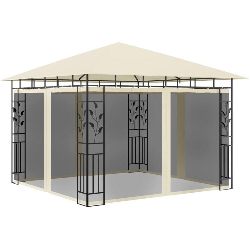 Gazebo con Zanzariera 3x3x2,73 m Crema 180 g/m2 VD53132 - Hommoo