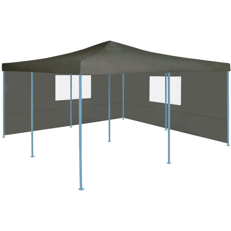 Hommoo Gazebo Pieghevole con 2 Pareti 5x5 m Antracite VD46769 Hommoo Gazebo Pieghevole con 2 Pareti 5x5 m Antracite VD46769
