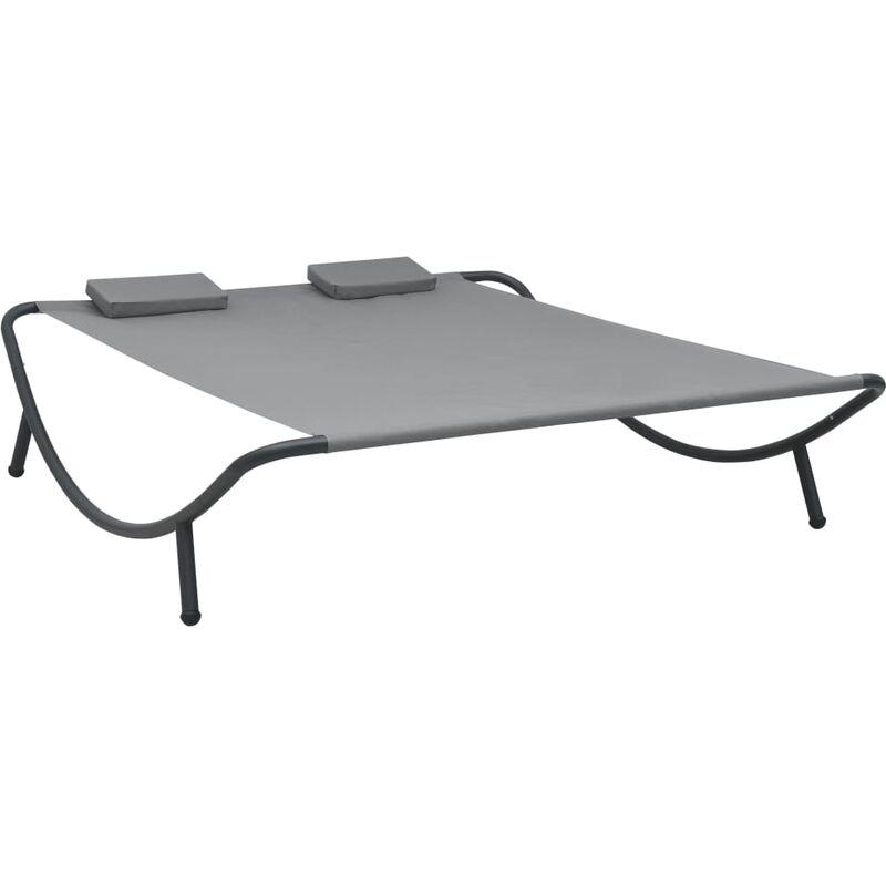 Lettino Prendisole in Tessuto Antracite VD46289 - Hommoo Lettino Prendisole in Tessuto Antracite VD46289 - Hommoo