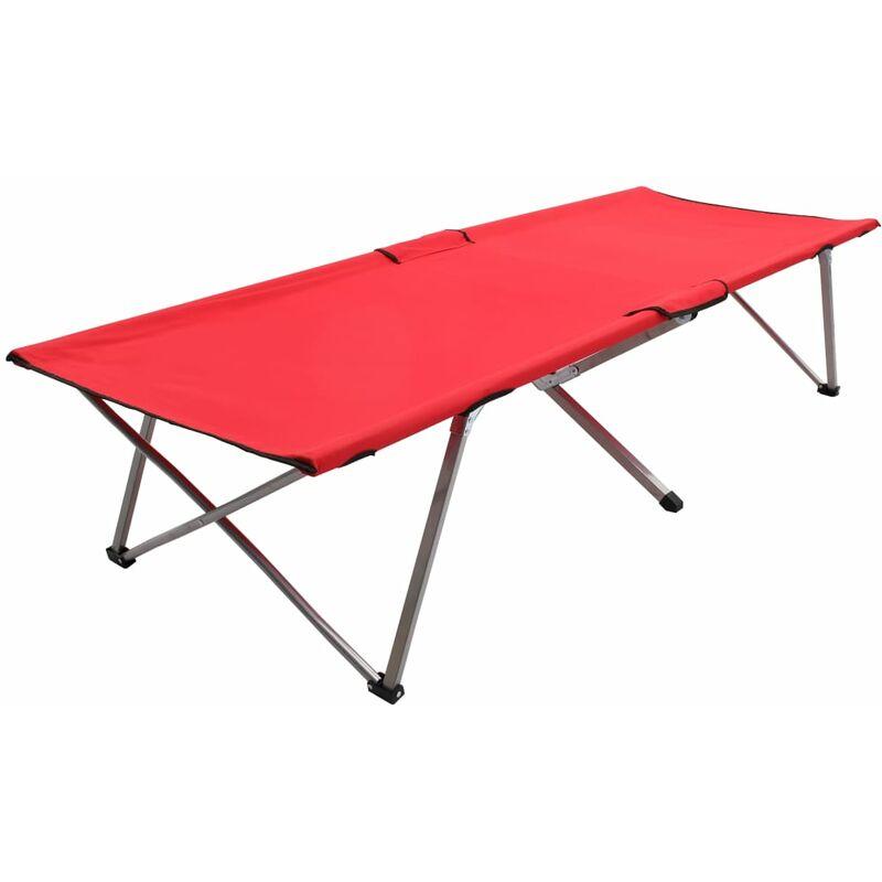 Letto da Campeggio 206x75x45 cm XXL Rosso VD46110 - Hommoo