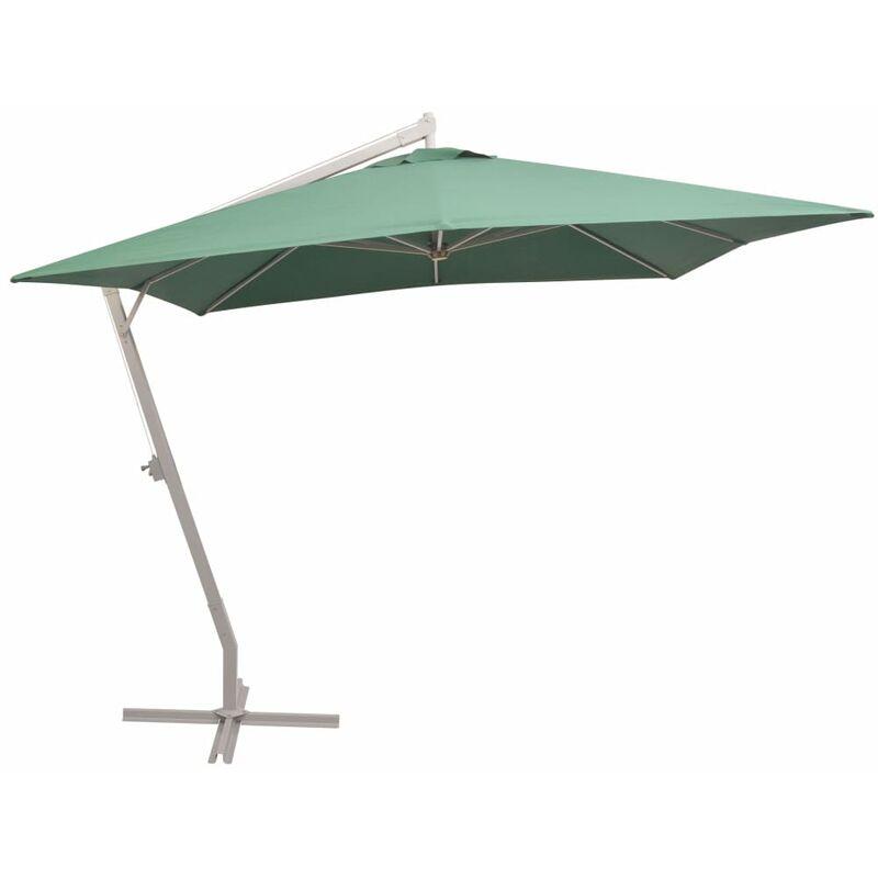 Ombrellone Pensile 300x300 cm Verde Palo in Alluminio VD25004 - Hommoo