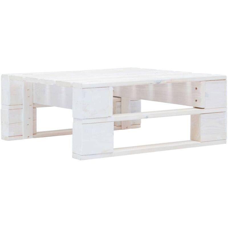 Ottomana da Giardino con Pallet in Legno Bianca VD27432 - Hommoo