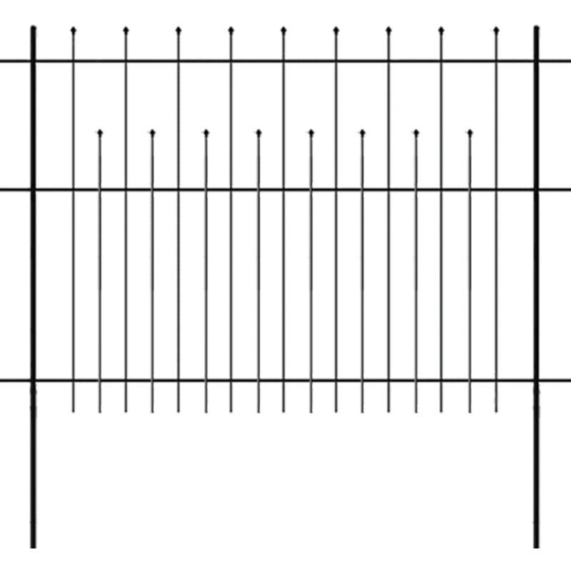 Palizzata di Sicurezza Appuntita in Acciaio 600x150 cm Nera VD04592 - Hommoo