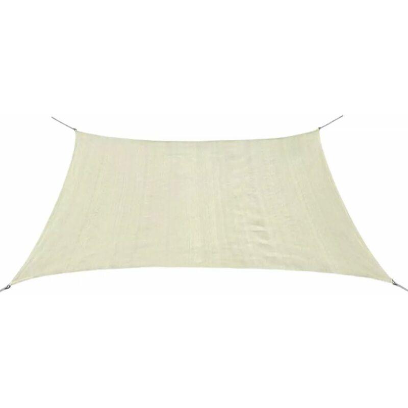 Parasole a vela HDPE Quadrato 3,6x3,6x3,6 m Crema VD24488 - Hommoo