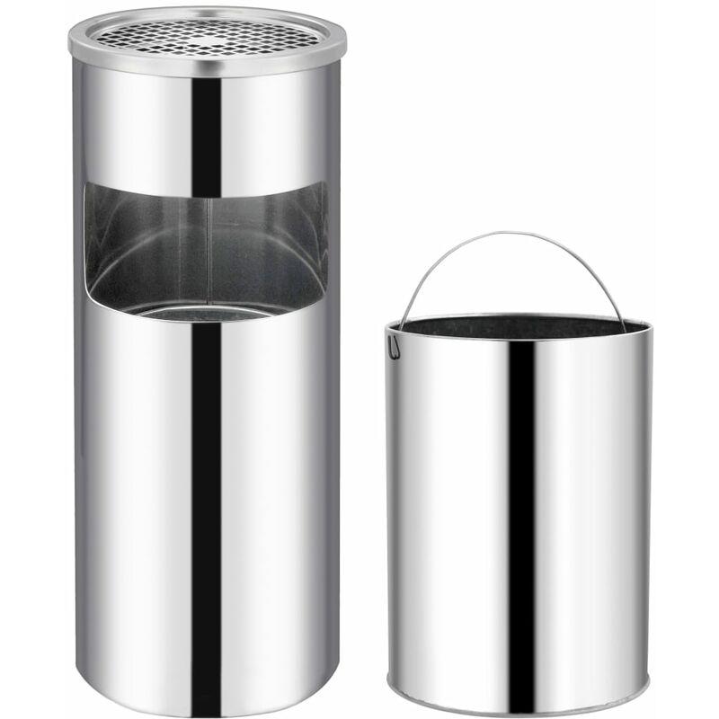Pattumiera con Posacenere da Albergo 30 L Acciaio Inox VD28145 - Hommoo Pattumiera con Posacenere da Albergo 30 L Acciaio Inox VD28145 - Hommoo